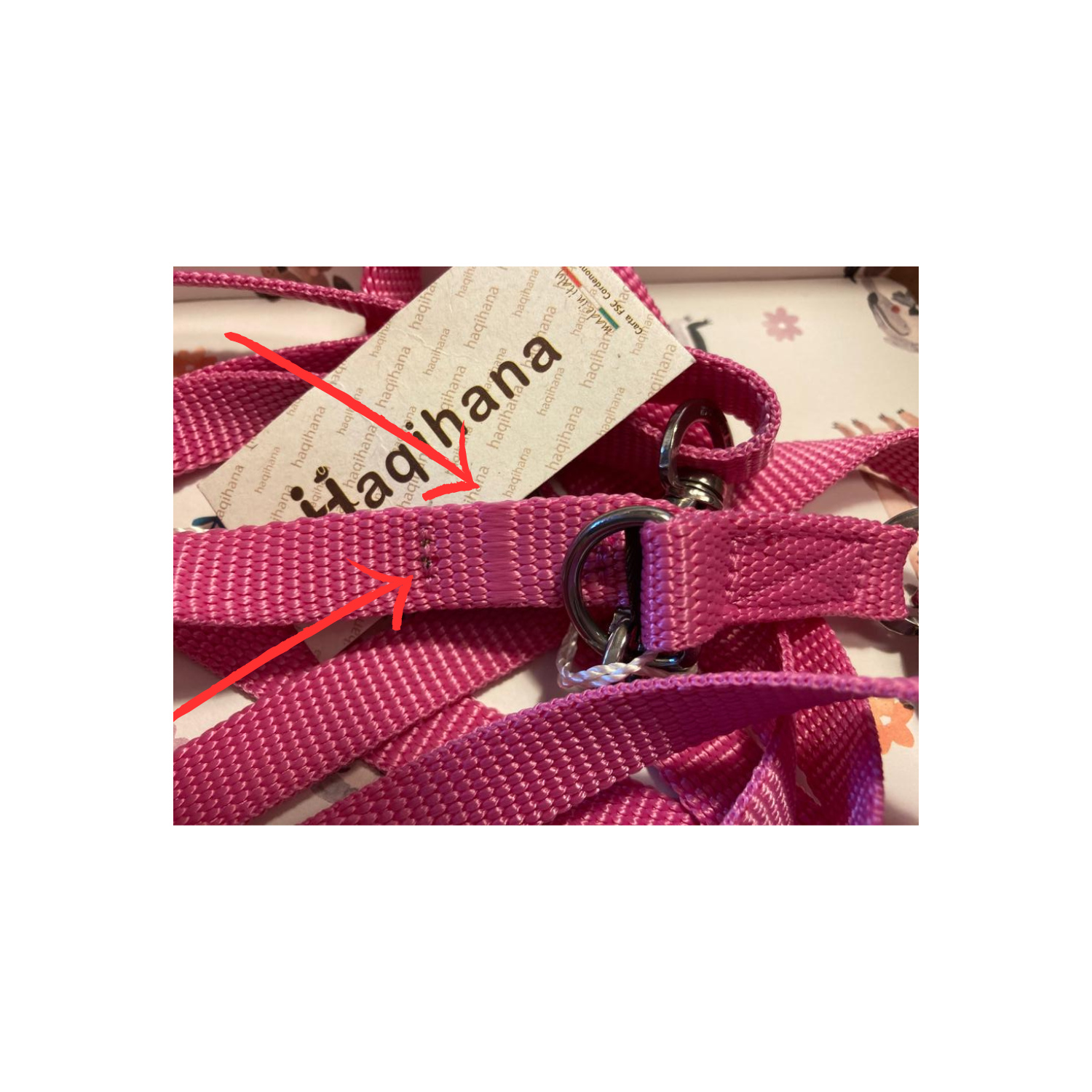 Pink leash - 2m - damaged webbing