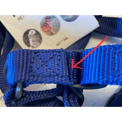 Blue Harness - Size S- Stitching defect